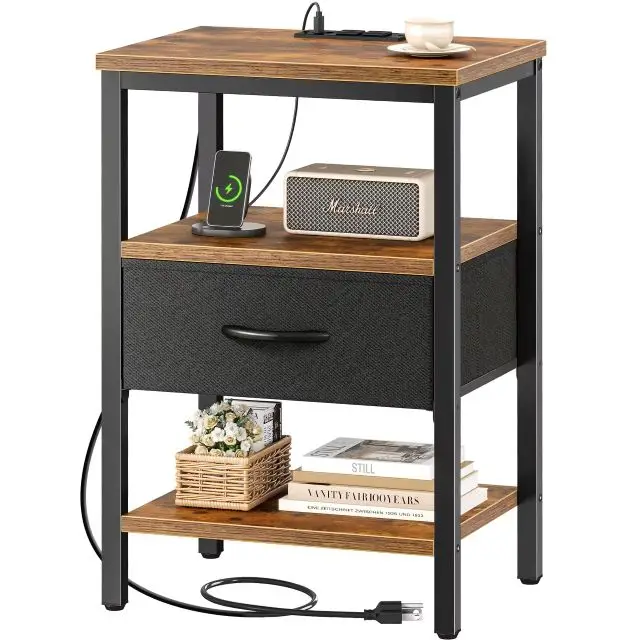 Affordable nightstand with 2 sets of drawers